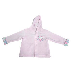 Vintage 90s First Impressions Pastel Pink Heart Hoodie 18 Months